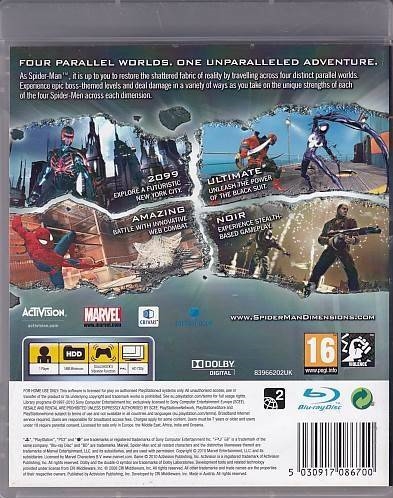 Spider-Man Shattered Dimensions - PS3 - Uden Manual (B Grade) (Genbrug)